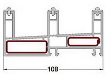 Профиль коробки Rehau Slide (108 мм) с тремя направляющими